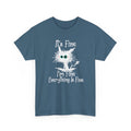 Funny Unisex Heavy Cotton Tee - 'It's Fine, I'm Fine, Everything Is Fine'