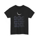 Moonlit Waves Unisex Heavy Cotton Tee - Relaxed Fit Graphic T-Shirt for Beach Lovers