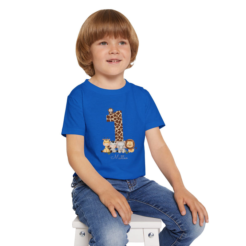 T-Shirt Birthday Shirt Personalized Birthday Child Boy Girl Jungle Animals Safari Giraffe Zebra Lion Wild One