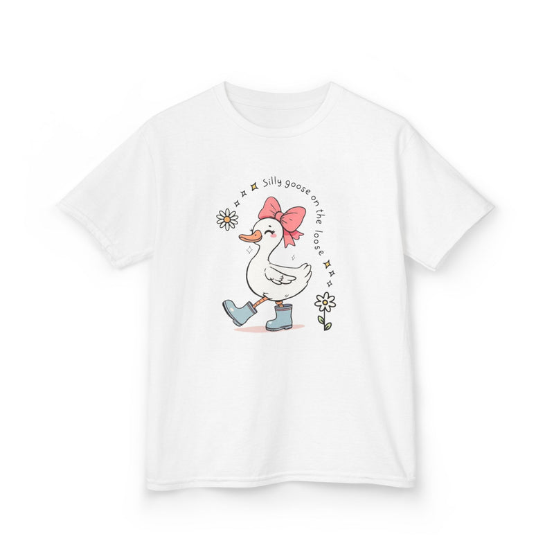 Silly Goose Kids Shirt - Silly Goose On The Loose Kids Tee - Funny Farm Animal Shirt - Cute Gift for Girl - Birthday Girl Tee - Grandchild