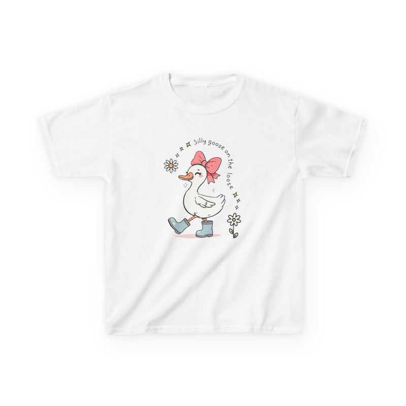 Silly Goose Kids Shirt - Silly Goose On The Loose Kids Tee - Funny Farm Animal Shirt - Cute Gift for Girl - Birthday Girl Tee - Grandchild
