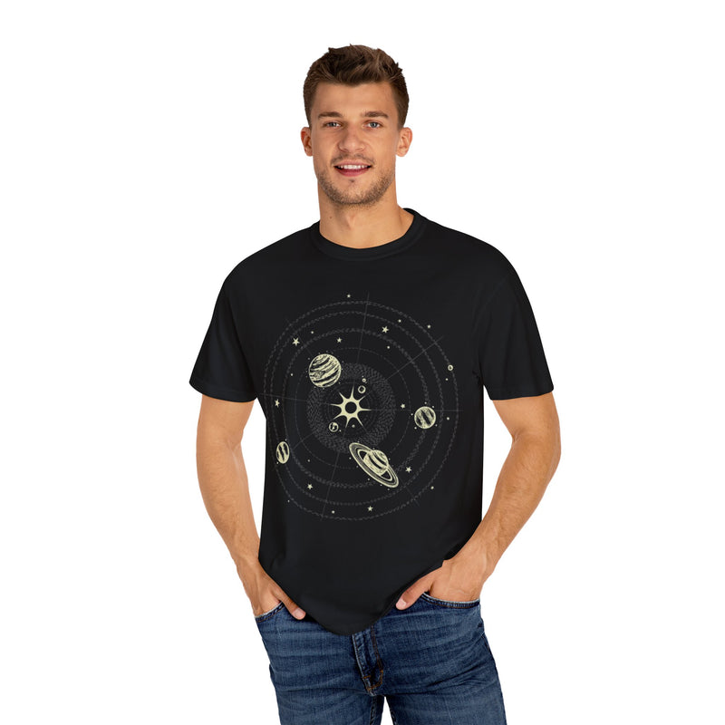Men's Solar System Shirt, Planets T Shirt, Space Shirt, Space Graphic Tee for Men, Black Planets Shirt, Space Gift For Men, Astronomy Gift